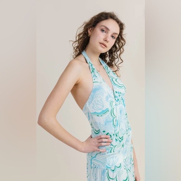 Vintage Y2k Guess Open Back Halter Neck Multi Print Dress - Picture 4 of 11